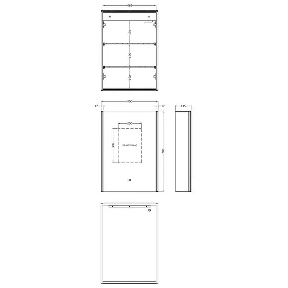 LED Mirror Cabinet with Touch Sensor - Silver