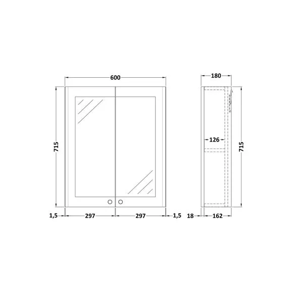Mirror Cabinet with Soft Close - Green