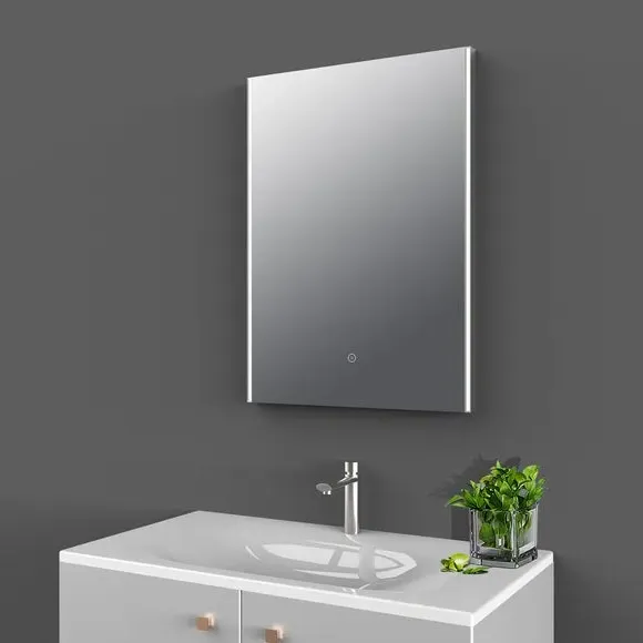 Rectangle LED Wall Mirror with Touch - Silver image