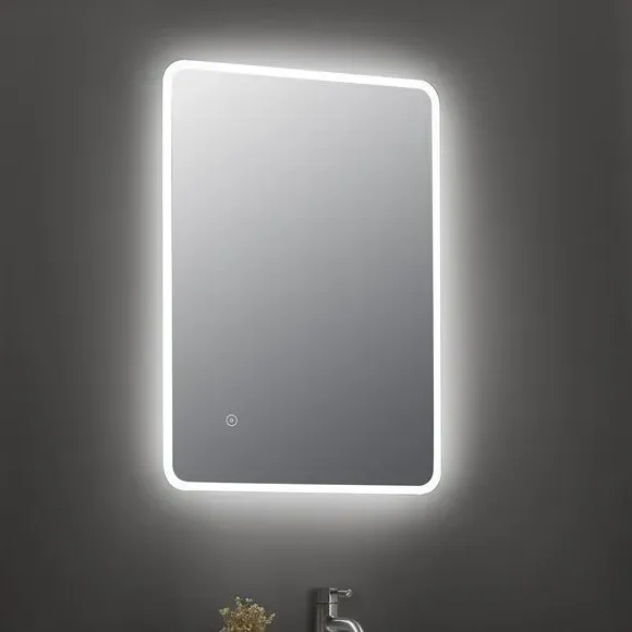 Rectangle LED Wall Mirror with Touch - Silver image