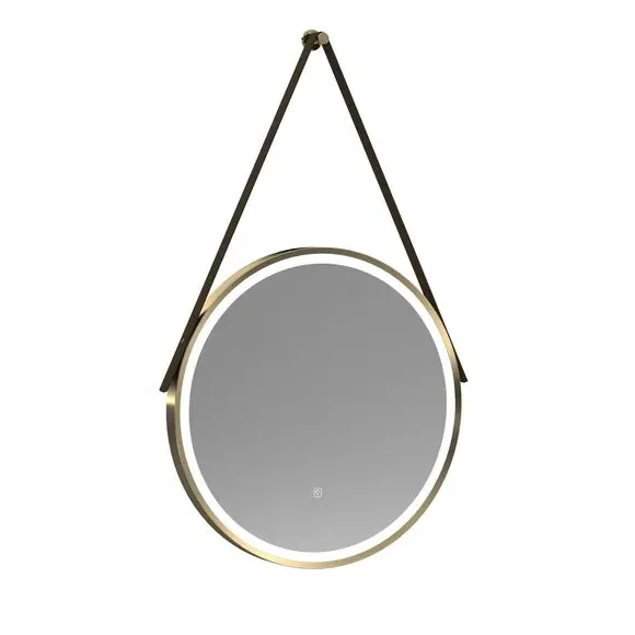 Round LED Wall Mirror with Touch - Brass