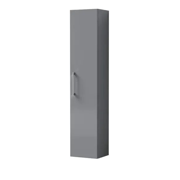 Tall Storage Unit Wall Mounted - Satin Grey