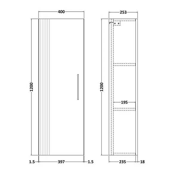 Tall Storage Unit with Shelves - Green, Satin