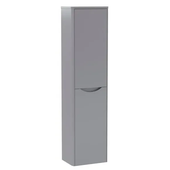 Tall Wall Hung Storage Unit - Satin Grey