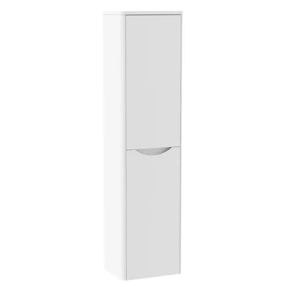 Tall Wall Hung Storage Unit - Satin White image