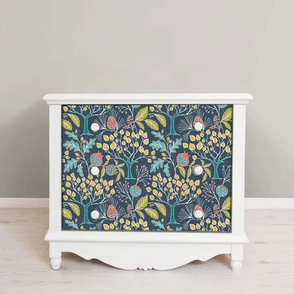 Self-Adhesive Wallpaper Floral - Navy