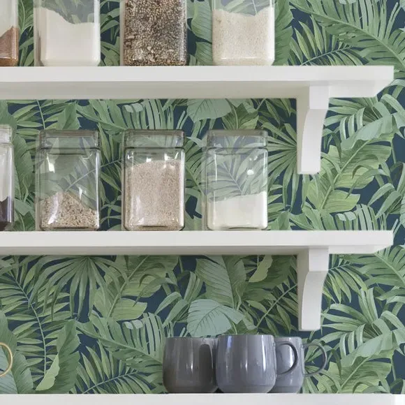 Self Adhesive Wallpaper Floral - Navy, Vinyl