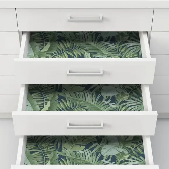 Self Adhesive Wallpaper Floral - Navy, Vinyl
