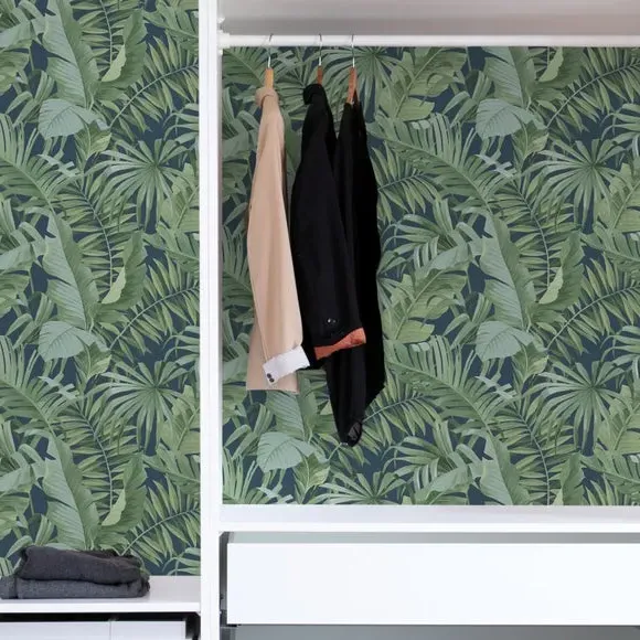Self Adhesive Wallpaper Floral - Navy, Vinyl
