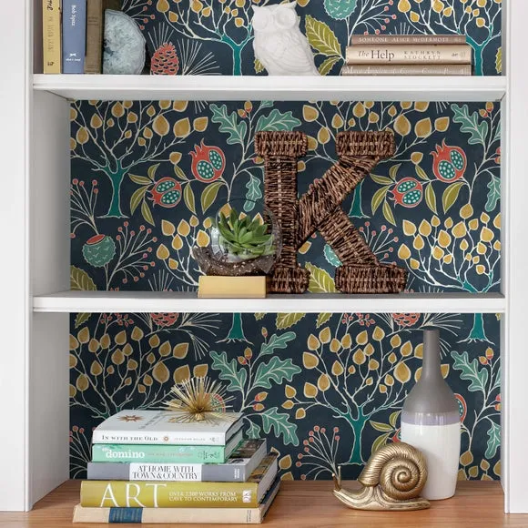 Self-Adhesive Wallpaper Floral - Navy image