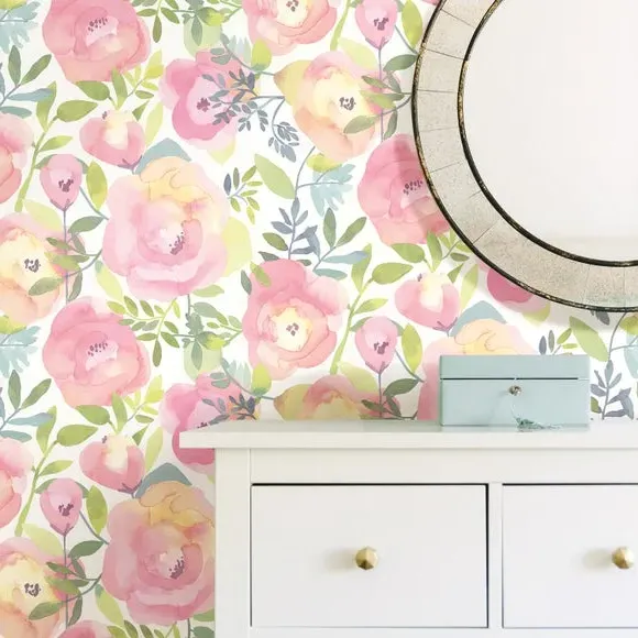 Self Adhesive Wallpaper Floral - Pink
