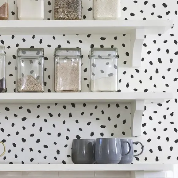 Self Adhesive Wallpaper Geometric Spots - White