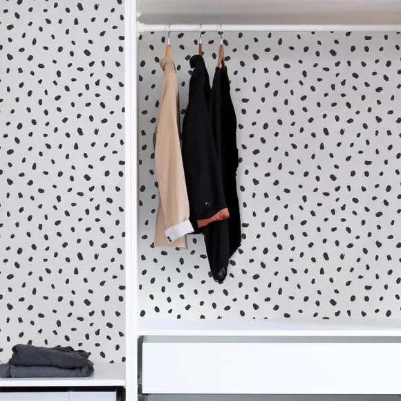 Self Adhesive Wallpaper Geometric Spots - White