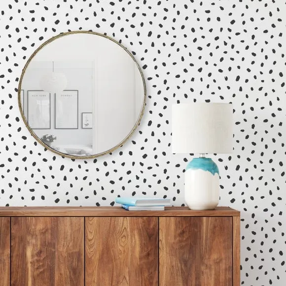 Self Adhesive Wallpaper Geometric Spots - White image