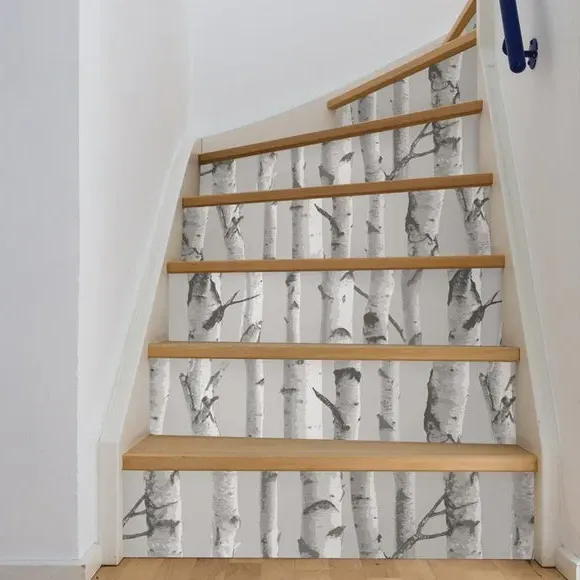 Self Adhesive Wallpaper - Grey, Mountain Birch