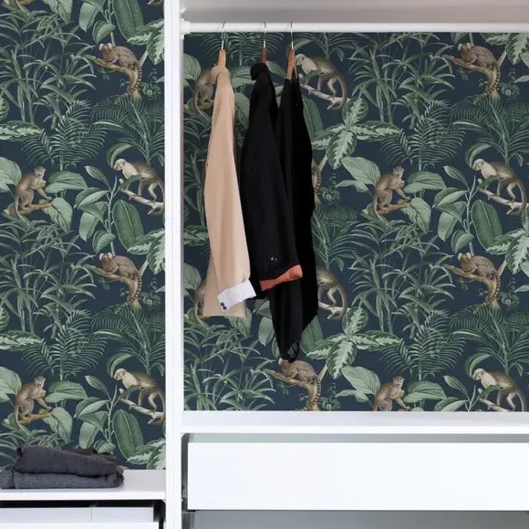Self Adhesive Wallpaper Jungle Design - Navy