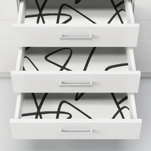Self Adhesive Wallpaper Mono Curves - White