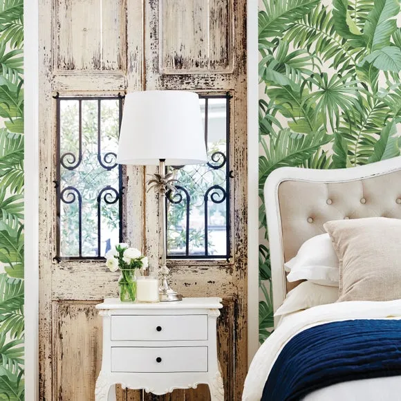 Self Adhesive Wallpaper Tropical Leaf - Green