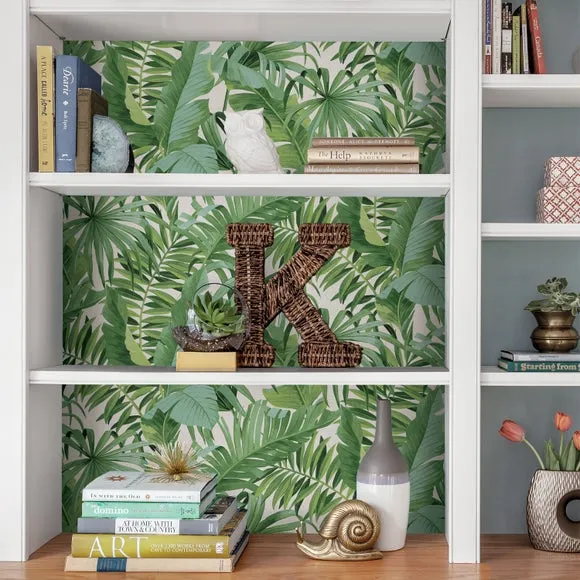 Self Adhesive Wallpaper Tropical Leaf - Green image