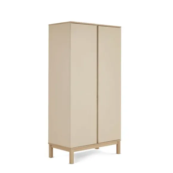 Double Wardrobe with No-Handle Doors - Satin