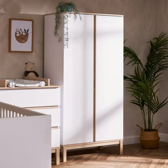 Double Wardrobe with No-Handle Doors - White
