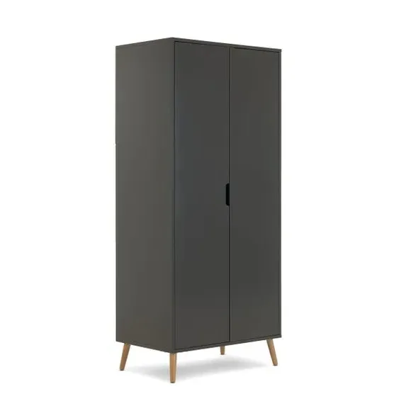 Double Wardrobe with Soft Close - Slate