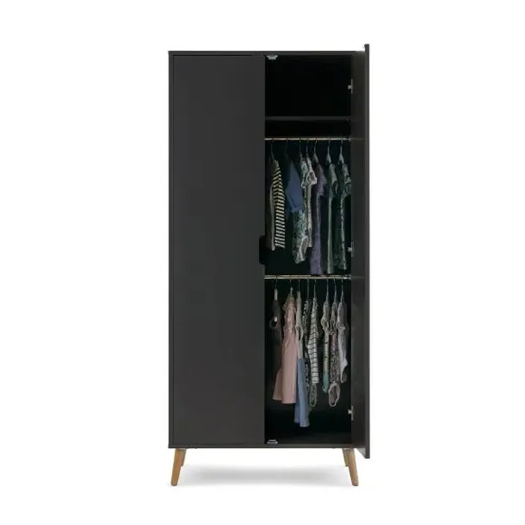 Double Wardrobe with Soft Close - Slate