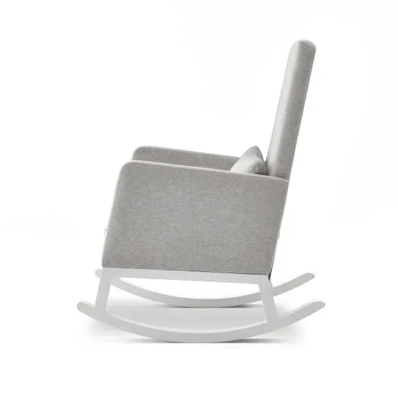 High Back Rocking Chair - Silver, Solid Wood