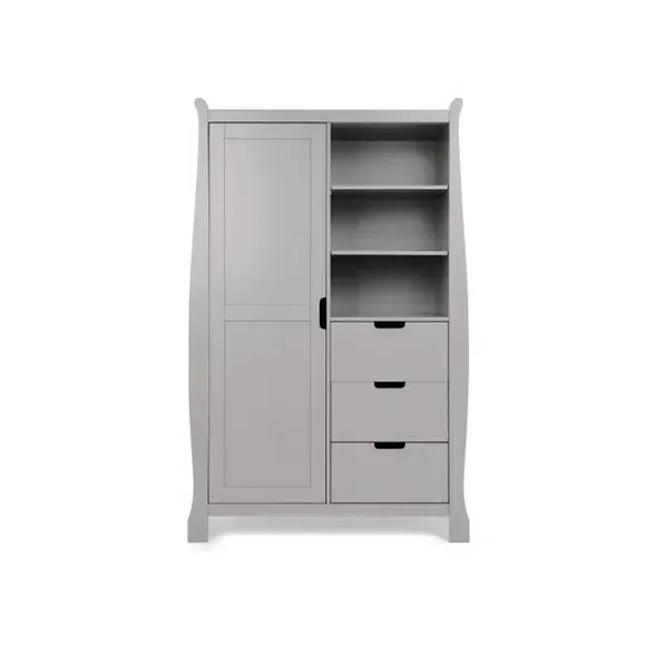 Single Door Wardrobe with Drawers - Grey