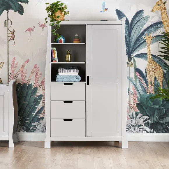 Single Door Wardrobe with Drawers - Grey image
