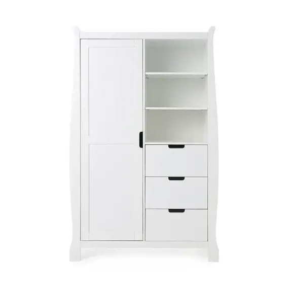 Single Door Wardrobe with Drawers - White