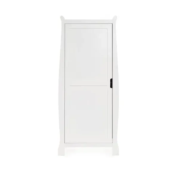 Single Door Wardrobe with Rails - White