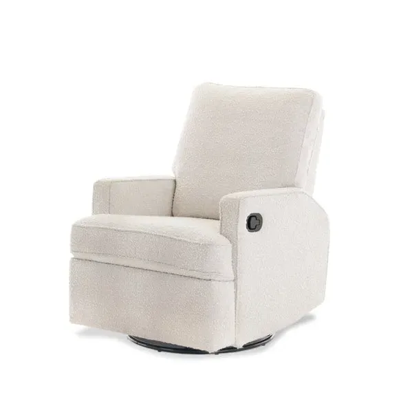Swivel Glider Recliner Chair - Ivory, Boucle