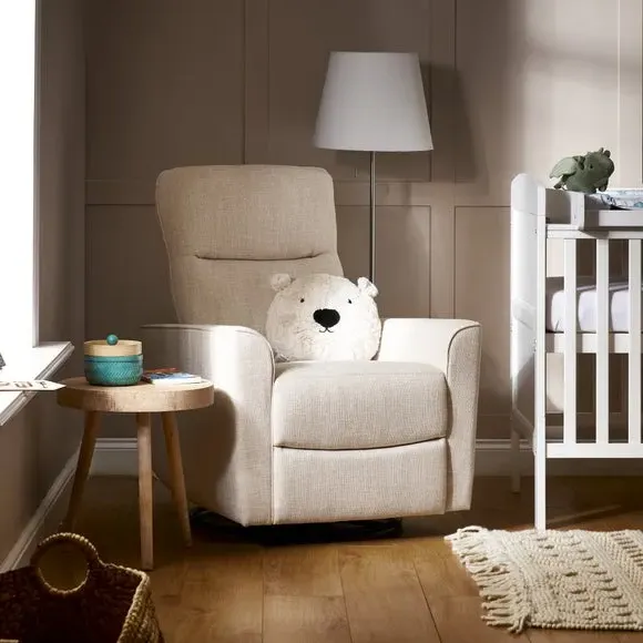 Swivel Glider Recliner Chair - Oatmeal image