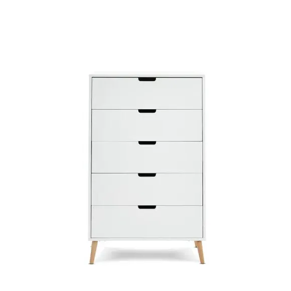 Tall 5-Drawer Chest - White