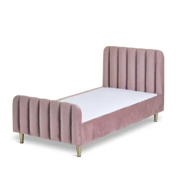 Toddler Bed Frame Low Profile - Pink, Velvet