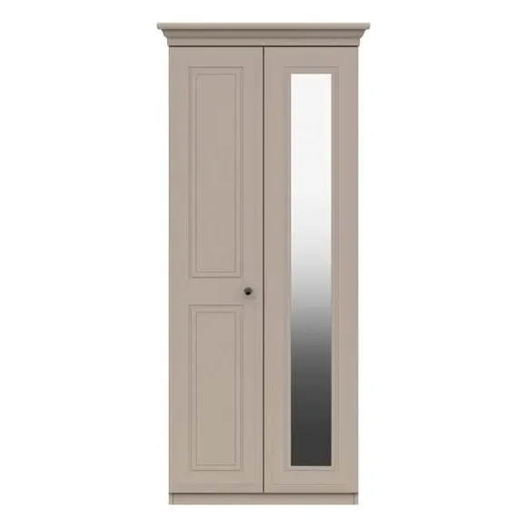 2-Door Wardrobe with Mirror - Earth, Melamine