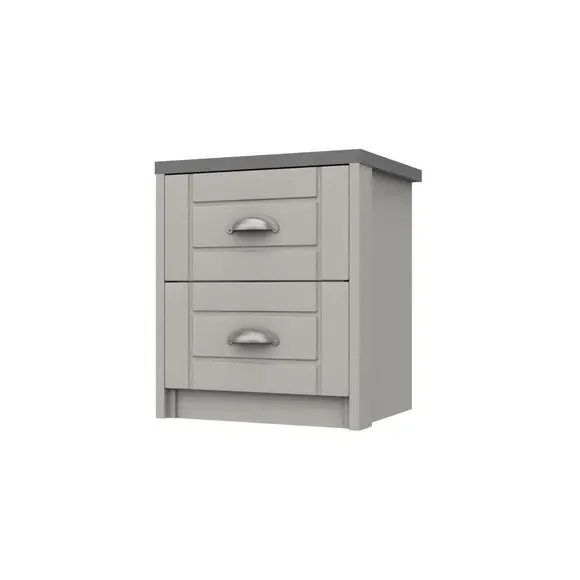 2 Drawer Bedside Table - Grey