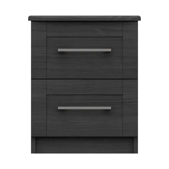 2-Drawer Bedside Table - Grey, MDF image