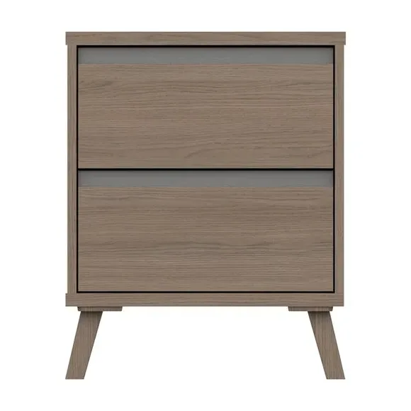 2-Drawer Bedside Table - Grey Oak, Wood image