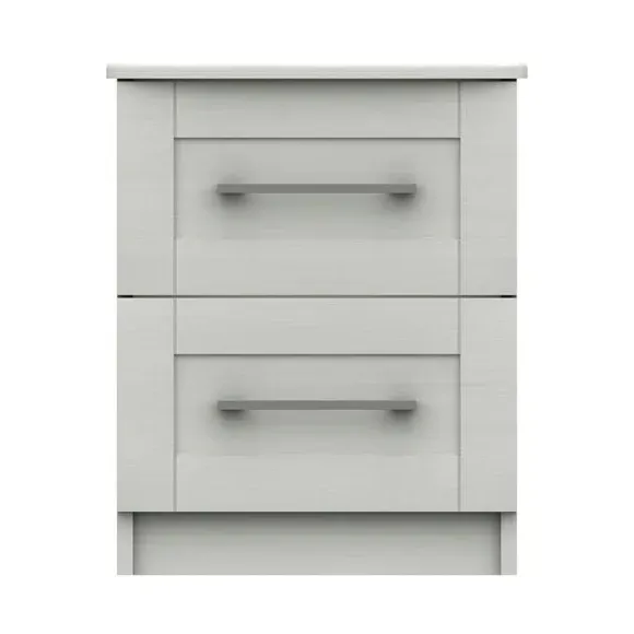 2-Drawer Bedside Table - White, MDF