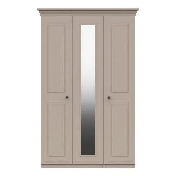 3-Door Wardrobe with Mirror - Earth, Melamine image