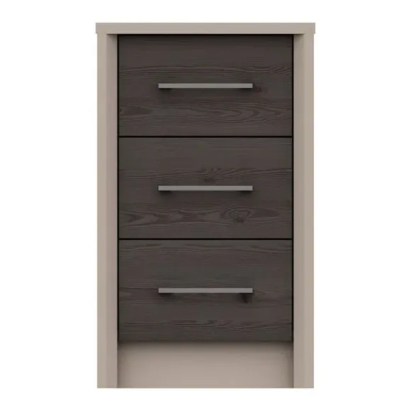 3-Drawer Bedside Table - Dark Wood image