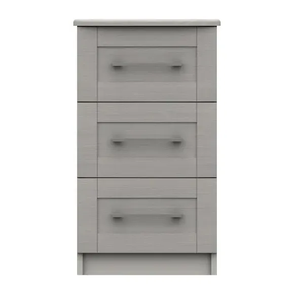 3-Drawer Bedside Table - Light Grey, MDF image