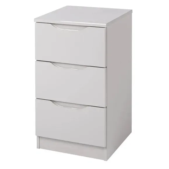 3-Drawer Bedside Table - Light Grey image