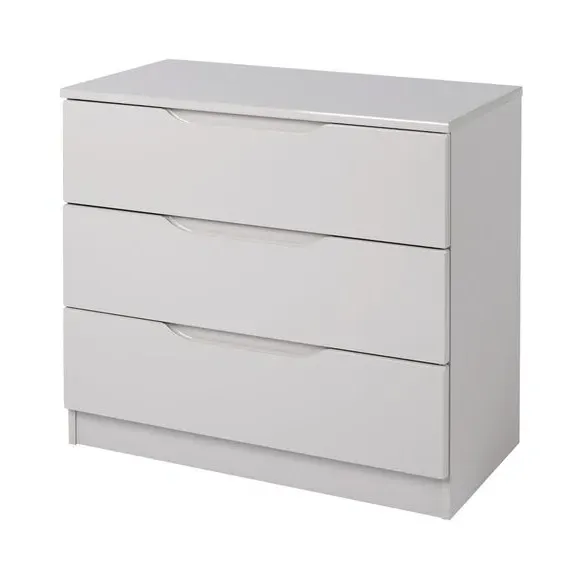 3-Drawer Chest Handle-less Design - Light Grey
