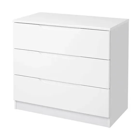 3-Drawer Chest Handle-less Design - White