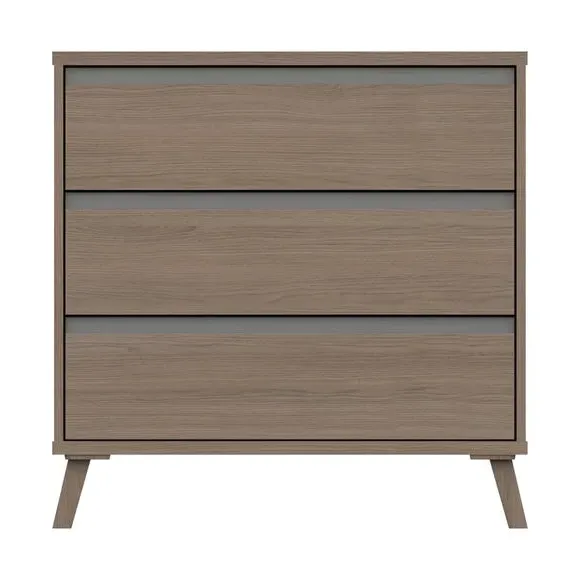 3-Drawer Chest with J-Pull Handles - Grey Oak