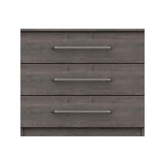 3-Drawer Chest with Metal Handles - Dark Grey image