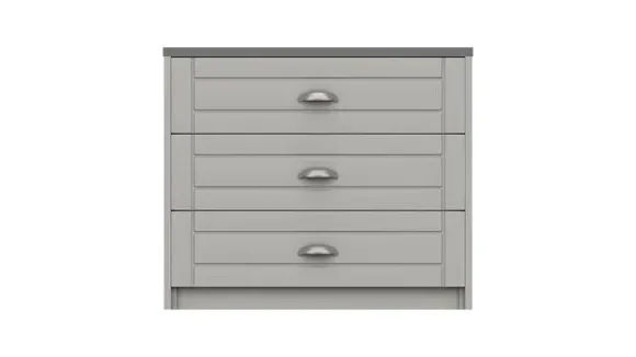 3-Drawer Chest with Metal Handles - Grey image
